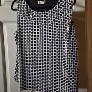 Dressbarn Black and White Patterned Tank Top